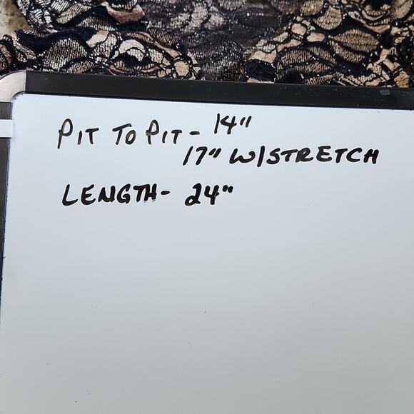 Vintage A'Gaci Womens Black & Cream Top Size SM Deep V-Neck Floral Whimsigoth - Picture 8 of 10